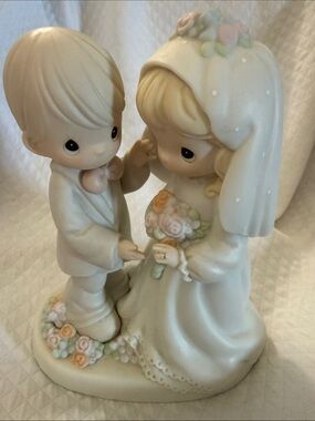 VTG Wedding Cake Topper Figurine Precious Moments I Give You My Love Forever